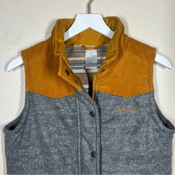 Cinch Gray & Tan Wool-Blend Western Vest - Picture 3 of 11